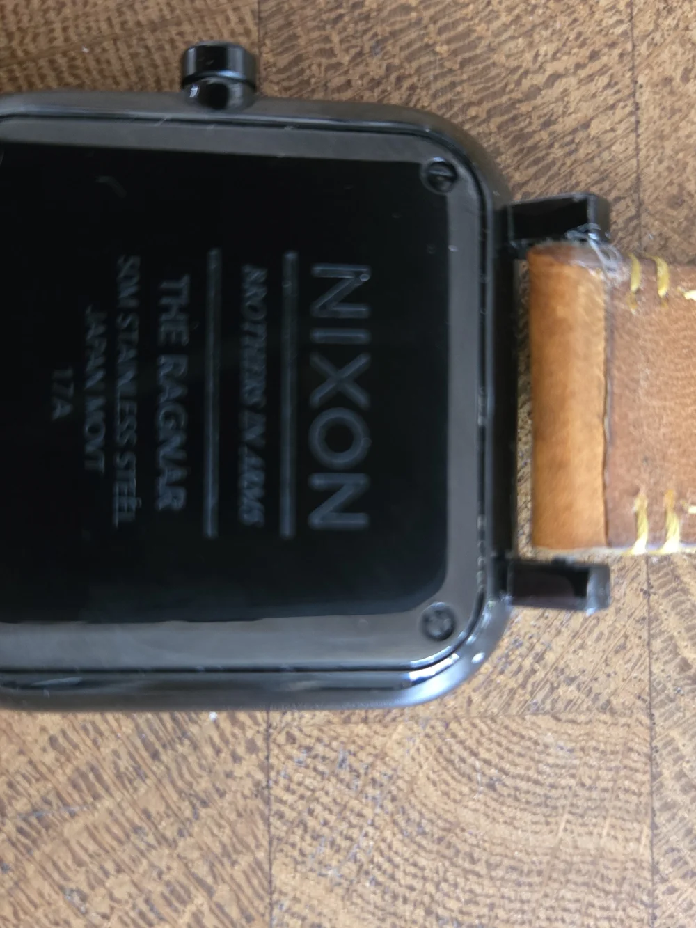 Nixon Ragnar Black Dial Watch with Tan Horween Leather Strap